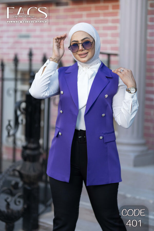 ⁦Women's sleeveless blazer (Vest)-401⁩ - الصورة ⁦11⁩